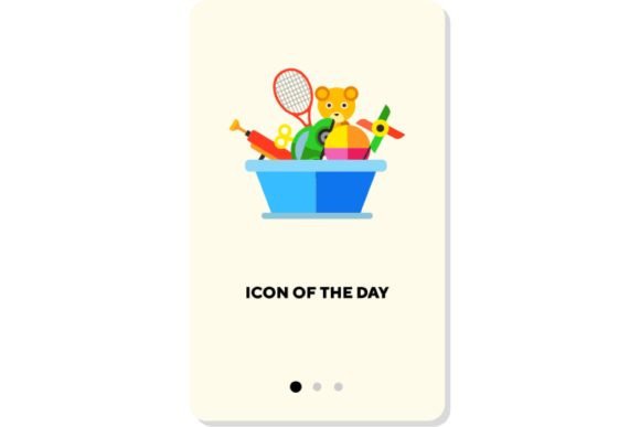 Colorful Toys Flat Icon Amusement Child Isolated Vector Sign for Modern Web Design