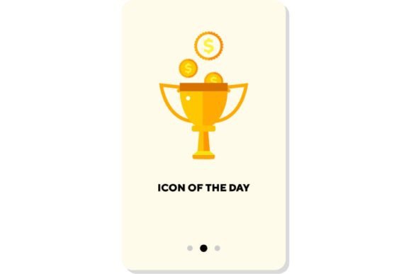 Counting Money Flat Vector Icon: Cup Prize