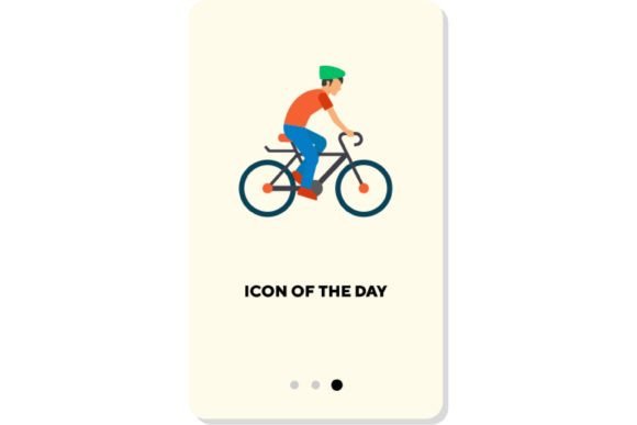 Cyclist in Uniform Flat Icon Design