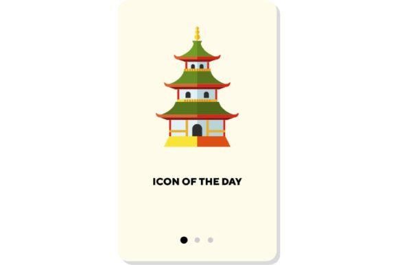Religion Old Building Flat Icon: Muslim Design