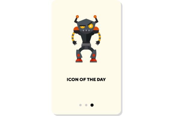 Robot Flat Icon: Machine Cyborg Isolated for Modern Digital Design