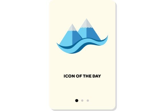 Sea Waves Flat Icon and Water Pyramid Isola: Visualizing the Essence of Coastal Design