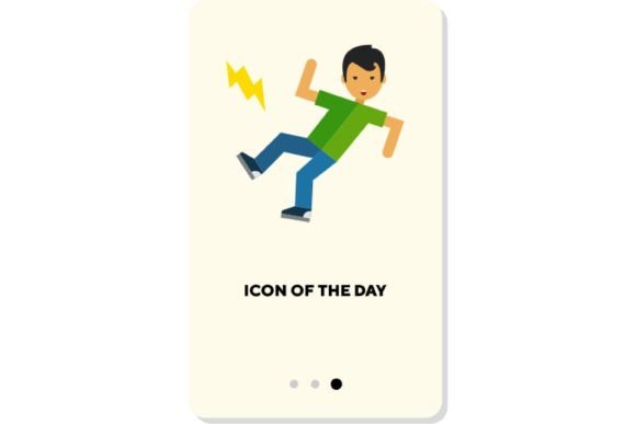 Stumbling Person Thin Flat Icon. Dangero: Strategic Visual Communication for Risk and Safety