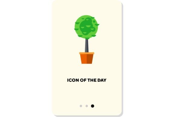 Trees Flat Icon: Houseplant Isolated Sign