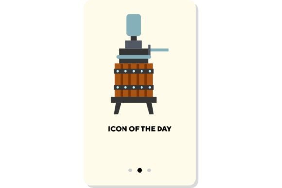 Understanding the Winery Equipment Flat Icon: Corkscrew, W, and Barrel Design Elements